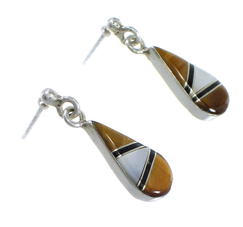 Multicolor Sterling Silver Southwest Tear Drop Post Dangle Earrings YX70853