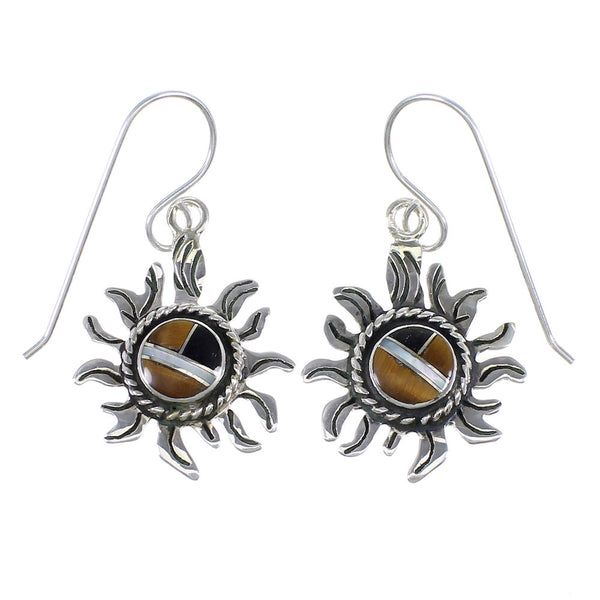 Silver Mutlicolor Southwest Sun Hook Dangle Earrings YX70895