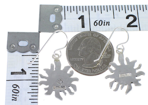 Silver Mutlicolor Southwest Sun Hook Dangle Earrings YX70895