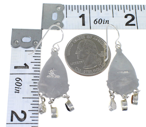 Multicolor Silver Southwest Hook Dangle Earrings YX70900