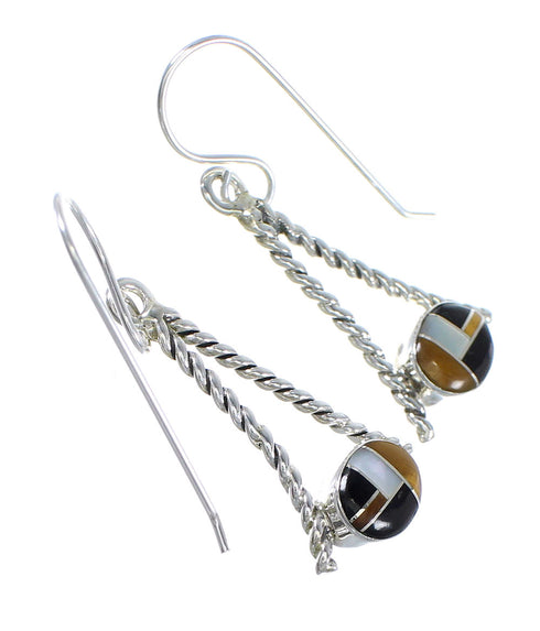 Multicolor Silver Southwestern Hook Dangle Earrings YX70902