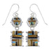 Southwest Sterling Silver Multicolor Hook Dangle Earrings YX70911