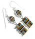 Southwestern Silver Multicolor Hook Dangle Earrings YX70910