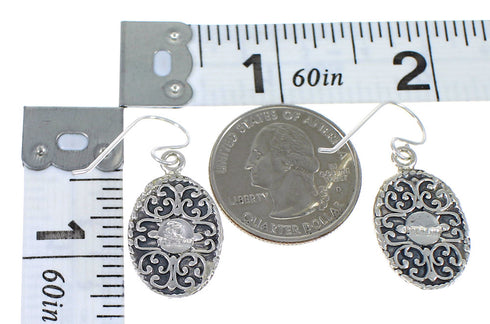 Sterling Silver And Turquoise Southwestern Hook Dangle Earrings YX68568