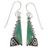 Turquoise And Authentic Sterling Silver Southwest Water Wave Hook Dangle Earrings YX68590