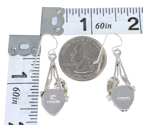 Southwestern Turquoise And Genuine Sterling Silver Jewelry Hook Dangle Earrings YX68624