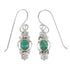 Southwest Authentic Sterling Silver And Turquoise Flower Hook Dangle Earrings YX68641
