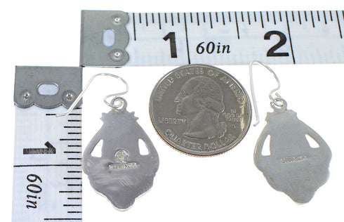Southwest Sterling Silver And Turquoise Jewelry Hook Dangle Earrings YX68665