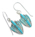 Southwest Turquoise And Authentic Sterling Silver Hook Dangle Earrings YX69747