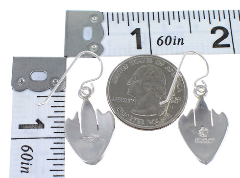 Southwest Turquoise And Authentic Sterling Silver Hook Dangle Earrings YX69747