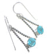 Genuine Sterling Silver And Turquoise Southwest Hook Dangle Earrings YX69772