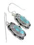 Authentic Sterling Silver And Turquoise Southwest Hook Dangle Earrings YX69781