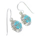Southwest Sterling Silver And Turquoise Inlay Hook Dangle Earrings YX69788