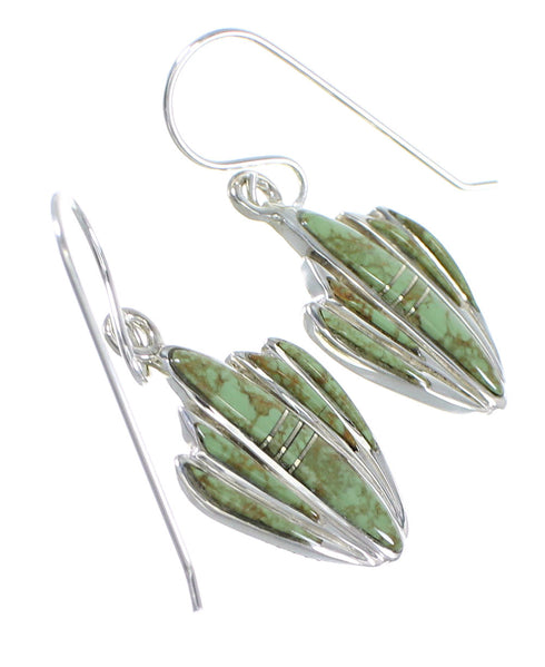 Southwest Sterling Silver Turquoise Hook Dangle Earrings YX78907