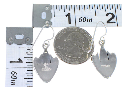 Southwest Sterling Silver Turquoise Hook Dangle Earrings YX78907