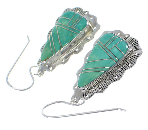 Silver Turquoise Southwest Hook Dangle Earrings YX78973