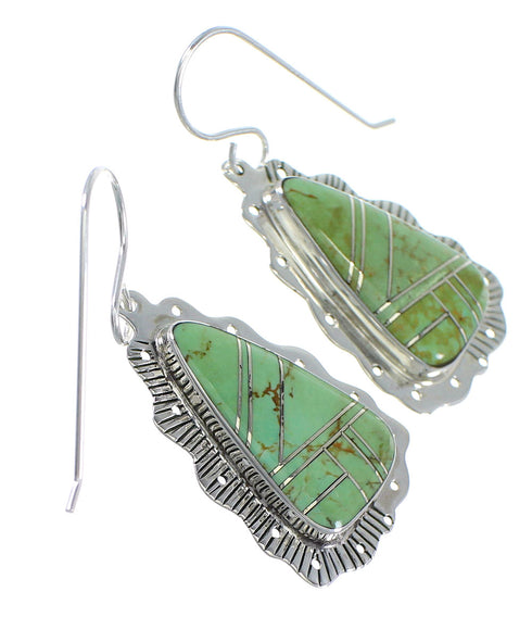 Sterling Silver Turquoise Southwest Hook Dangle Earrings YX78978