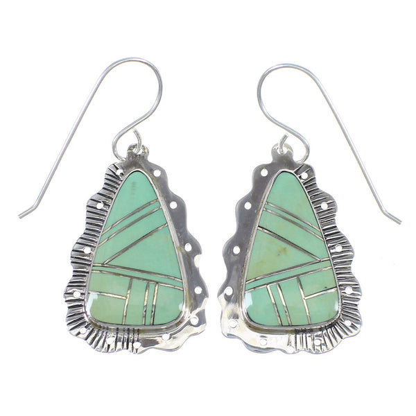 Sterling Silver Turquoise Southwestern Hook Dangle Earrings YX78981