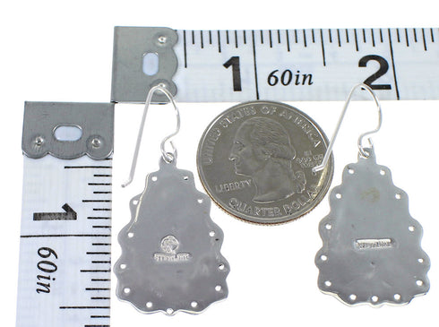 Sterling Silver Turquoise Southwestern Hook Dangle Earrings YX78981