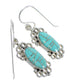 Turquoise Inlay Sterling Silver Hook Dangle Earrings YX79122
