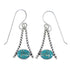 Turquoise Inlay And Sterling Silver Hook Dangle Earrings YX79131