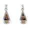 Southwest Sterling Silver Multicolor Tear Drop Post Dangle Earrings WX71642
