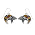 Multicolor Sterling Silver Bear Arrow Southwest Hook Dangle Earrings WX71654