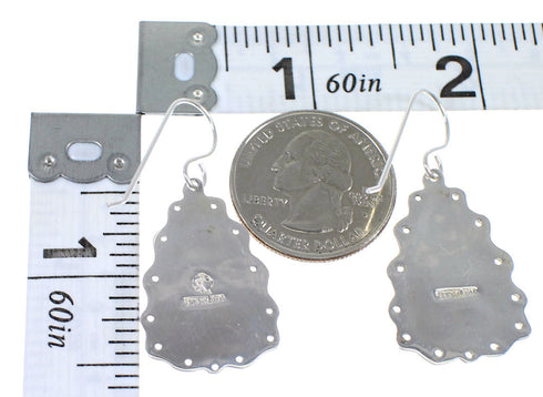 Multicolor Inlay And Genuine Sterling Silver Hook Dangle Earrings WX71700