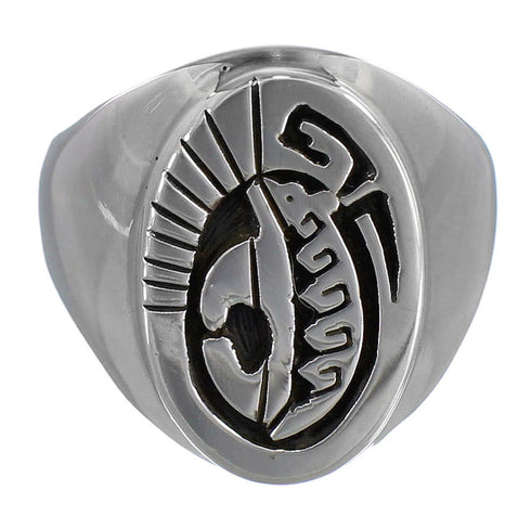 Navajo Calvin Peterson Bear Water Wave Sterling Silver Ring Size 10-1/4 QX81294