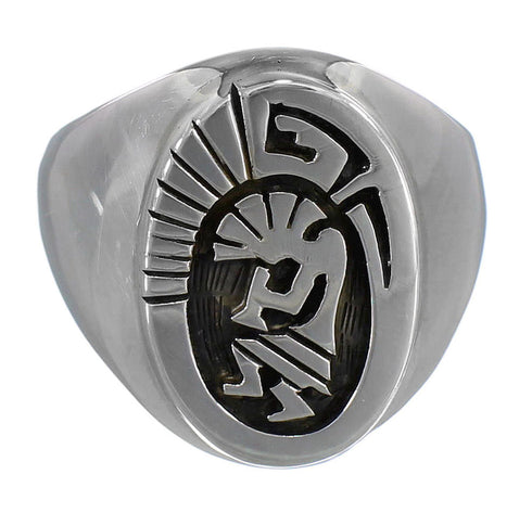 American Indian Calvin Peterson Kokopelli Water Wave Sterling Silver Ring Size 10-3/4 RX115522