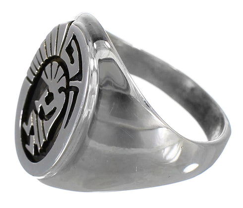 American Indian Calvin Peterson Kokopelli Water Wave Sterling Silver Ring Size 9-3/4 JX126003