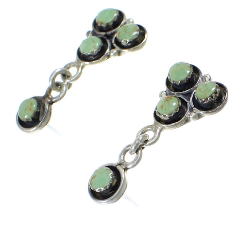Sterling Silver Turquoise Post Dangle Earrings QX69673