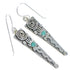 Turquoise Sterling Silver Hand Water Wave Hook Dangle Earrings QX69676