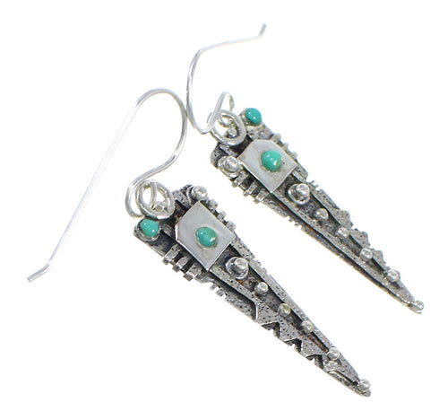 Turquoise Sterling Silver Hook Dangle Earrings QX69684