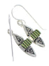 Southwestern Authentic Sterling Silver Turquoise Needlepoint Water Wave Hook Dangle Earrings QX69780