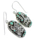 Authentic Sterling Silver Eagle Southwest Turquoise Hook Dangle Earrings QX70256