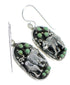 Authentic Sterling Silver Southwestern Turquoise Bear Hook Dangle Earrings QX70273