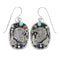 Silver Multicolor Southwest Eagle Hook Dangle Earrings YX71073