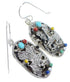Silver Multicolor Southwestern Eagle Hook Dangle Earrings YX71075