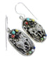 Silver Multicolor Southwest Horse Hook Dangle Earrings YX71080