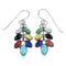 Multicolor Silver Southwest Hook Dangle Earrings YX71094