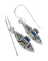 Multicolor Silver Southwestern Needlepoint Water Wave Hook Dangle Earrings YX71098