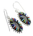 Multicolor Sterling Silver Southwest Needlepoint Water Wave Hook Dangle Earrings YX71103
