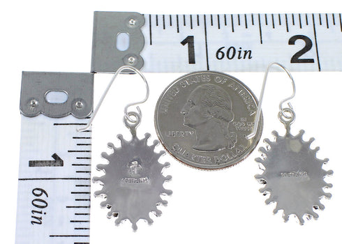 Multicolor Sterling Silver Southwest Needlepoint Water Wave Hook Dangle Earrings YX71103