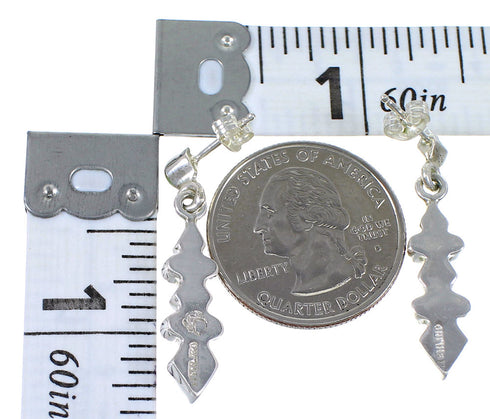 Southwest Sterling Silver Multicolor Post Dangle Earrings YX71117