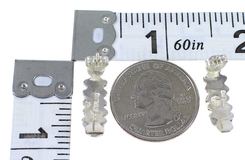 Sterling Silver Multicolor Southwest Post Hoop Earrings YX71128