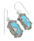 Southwest Authentic Sterling Silver Turquoise Opal Hook Dangle Earrings QX72214