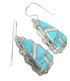 Turquoise Opal Southwest Silver Hook Dangle Earrings QX72313