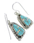 Turquoise Opal Southwestern Silver Hook Dangle Earrings QX72316