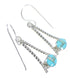 Turquoise Opal Southwestern Sterling Silver Hook Dangle Earrings QX72324